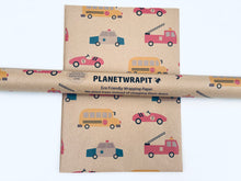 Load image into Gallery viewer, Vehicles - Recycled Kraft Wrapping Paper
