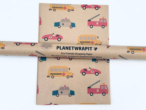 Vehicles - Recycled Kraft Wrapping Paper