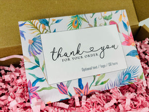 Customisable Thank you Card - Peacock Floral