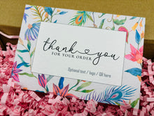 Load image into Gallery viewer, Customisable Thank you Card - Peacock Floral
