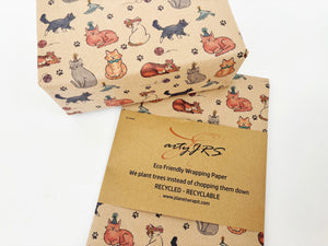 Party Cats - Recycled Kraft Wrapping Paper