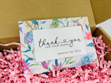 Load image into Gallery viewer, Customisable Thank you Card - Peacock Floral
