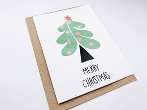 Christmas Tree Abstract - Plantable Christmas Seed Card