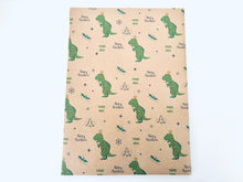 Load image into Gallery viewer, Christmas Tree-Rex Gift Wrap - Recycled Kraft Wrapping Paper
