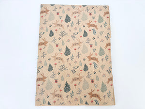 Christmas Bunnies Gift Wrap - Recycled Kraft Wrapping Paper