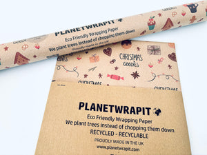 Christmas Sugar and Spice Gift Wrap - Recycled Kraft Wrapping Paper