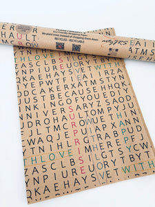 Interactive Wordsearch - Recycled Kraft Wrapping Paper