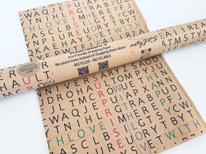 Interactive Wordsearch - Recycled Kraft Wrapping Paper