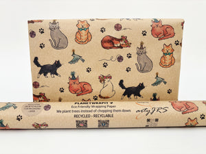 Party Cats - Recycled Kraft Wrapping Paper