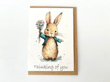 Load image into Gallery viewer, Thinking of you Bunny - Plantable Greetings Seed Card
