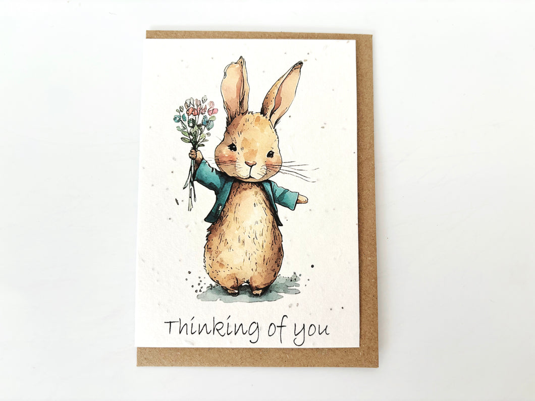 Thinking of you Bunny - Plantable Greetings Seed Card