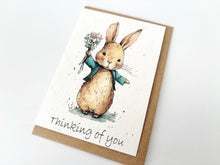 Load image into Gallery viewer, Thinking of you Bunny - Plantable Greetings Seed Card
