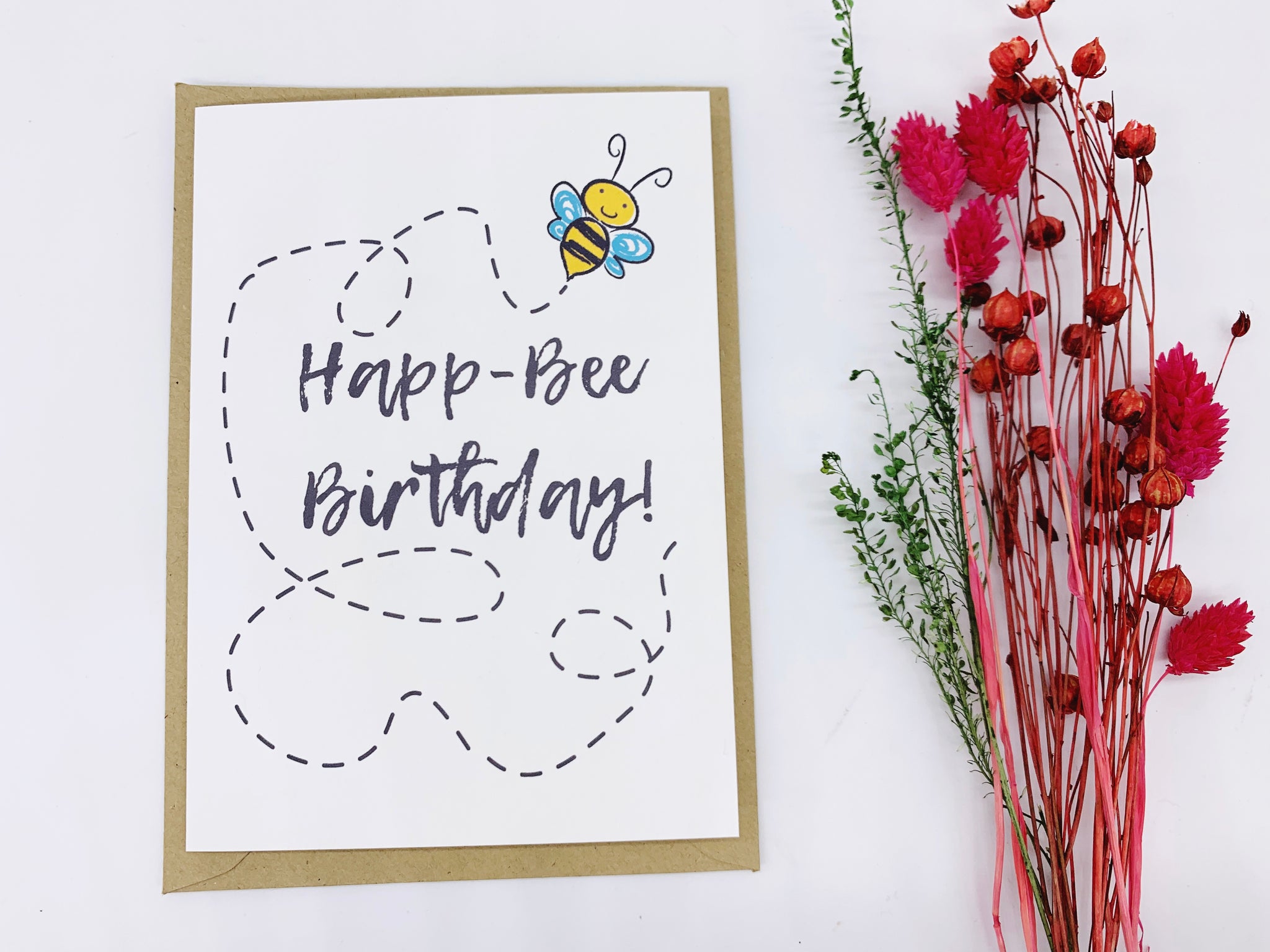 Happy Birthday Cake- Cute Letterpress Greeting Card — Naebr Design